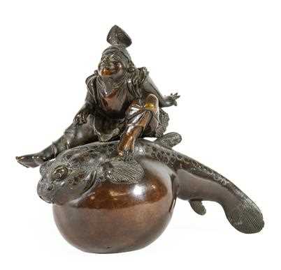 Lot 222 - A Japanese Bronze Figure of Kinko, Meiji...