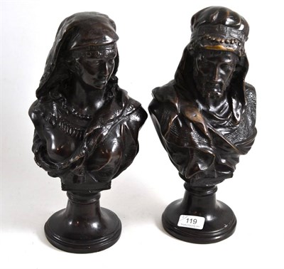 Lot 119 - Pair of Eastern bronze busts