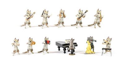 Lot 235 - An Austrian Cold Painted Bronze Cat Orchestra,...
