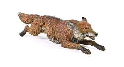 Lot 245 - An Austrian Cold Painted Bronze Fox, early...