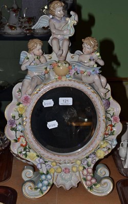 Lot 121 - A 20th century Continental ceramic mirror