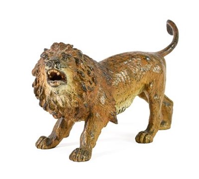 Lot 246 - An Austrian Cold Painted Bronze Lion, early...