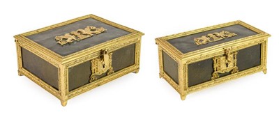Lot 256 - A Gilt Metal Mounted Leather Casket, possibly...