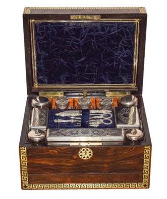 Lot 262 - A Victorian Rosewood and Brass Inlaid...