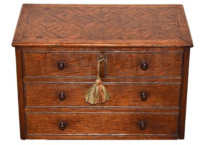 Lot 277 - A Victorian Oak and Parquetry Chest, of two...