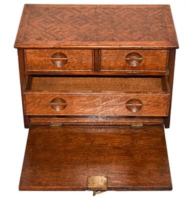Lot 277 - A Victorian Oak and Parquetry Chest, of two...