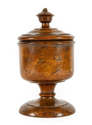 Lot 290 - A Turned Burr Wood Goblet, 18th century, of...