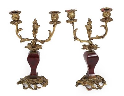 Lot 301 - A Pair of Gilt Metal Mounted Tortoiseshell...