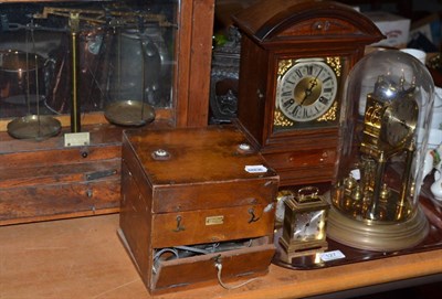 Lot 127 - A striking mantel clock, movement stamped Jungham's, anniversary mantel timepiece, two...