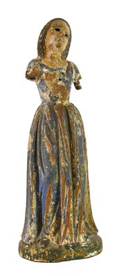 Lot 315 - An Italian Carved and Painted Wood Figure of...