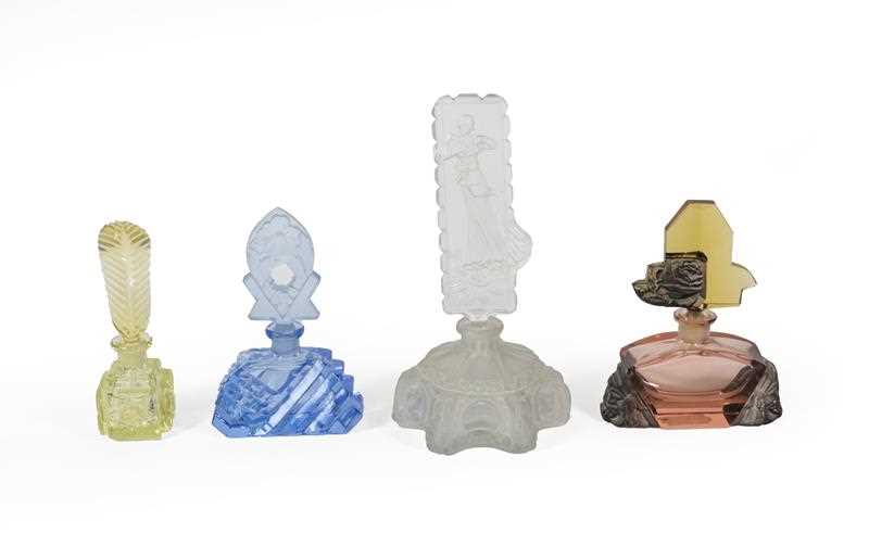 Lot 32 - Four Differing Glass Scent-Bottles, First...