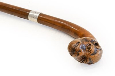 Lot 332 - A George V Rootwood Walking Stick, the handle...
