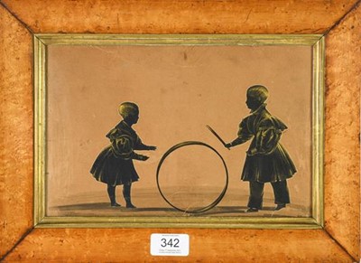Lot 342 - An Early 19th Century Silhouette of Two...
