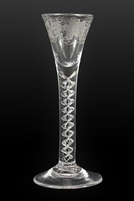 Lot 69 - A Wine Glass, circa 1750, the drawn trumpet...