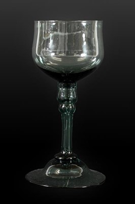 Lot 72 - A Green Glass Wine Glass, circa 1750, the cup...