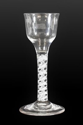 Lot 74 - A Wine Glass, circa 1750, the ogee bowl on an...