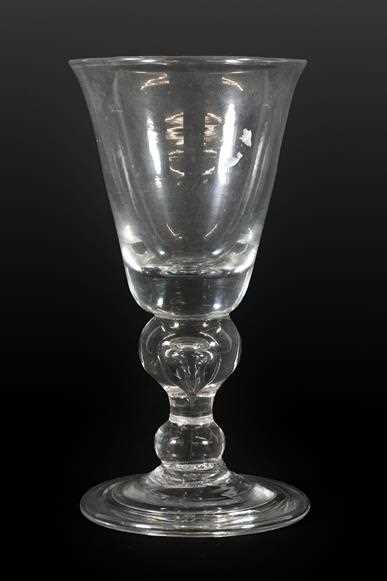 Lot 75 - A Wine Glass, circa 1730, the rounded funnel...