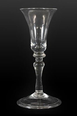 Lot 76 - A Wine Glass, circa 1740, the bell shaped bowl...