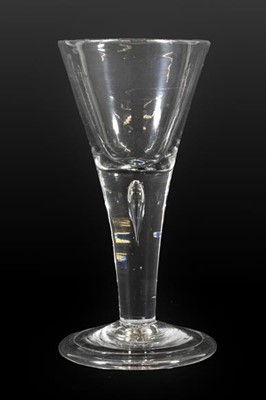 Lot 77 - A Wine Glass, circa 1750, the funnel bowl on...