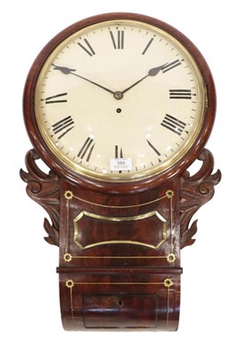 Lot 584 - A Mahogany Drop Dial Wall Timepiece, 19th...