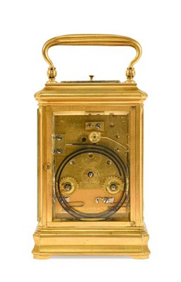 Lot 592 - A Brass Striking and Repeating Carriage Clock,...