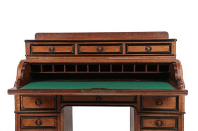 Lot 606 - A Victorian Brown Oak and Ebonised Writing...