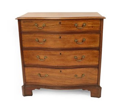 Lot 609 - A George III Mahogany Serpentine Chest, early...