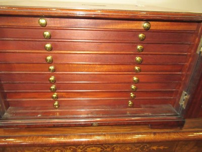 Lot 617 - A George III Mahogany Specimen or Coin Cabinet,...