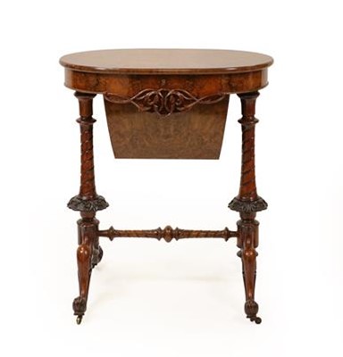 Lot 620 - A Victorian Burr Walnut Work Table, circa 1870,...