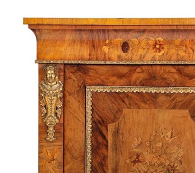 Lot 628 - A Victorian Figured Walnut and Marquetry...