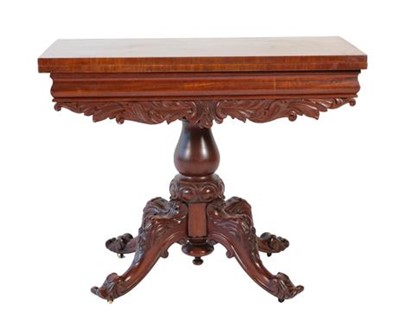 Lot 642 - A Victorian Carved Mahogany Foldover Tea Table,...