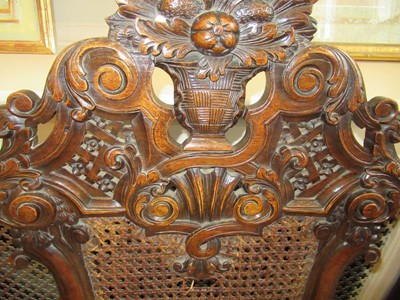 Lot 654 - A Pair of William & Mary Style Carved Walnut...