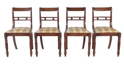 Lot 663 - A Set of Seven (6+1) Mahogany Dining Chairs,...