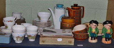 Lot 152 - Assorted items including Hornsea pottery, tea set, Toby jugs, first day covers, etc