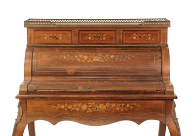 Lot 705 - A French Louis XV Style Rosewood and Marquetry...