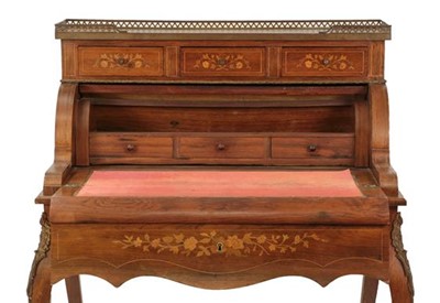 Lot 705 - A French Louis XV Style Rosewood and Marquetry...