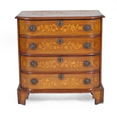 Lot 712 - A Late 18th Century Dutch Oak and Marquetry...