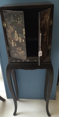 Lot 718 - A Chinese Kangxi Lac Burgaute two-door cabinet,...