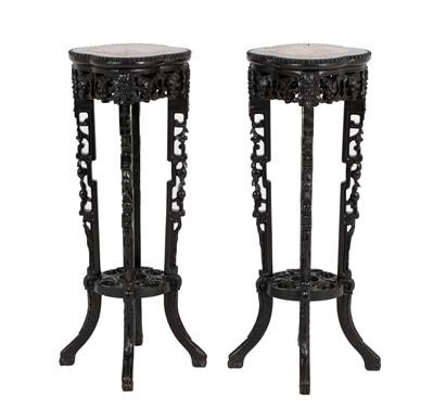 Lot 720 - A Pair of Early 20th Century Chinese Padouk...