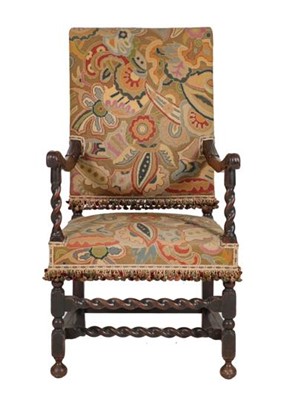 Lot 726 - {} A Carved Mahogany Armchair, recovered in...