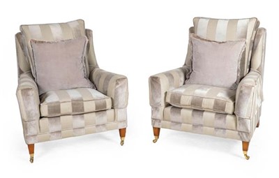 Lot 742 - A Pair of Duresta Armchairs, modern, covered...