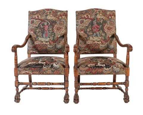 Lot 747 - A Pair of Early 20th Century Carved Walnut...