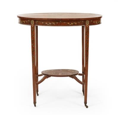 Lot 748 - An Edwardian Satinwood and Polychrome Painted...