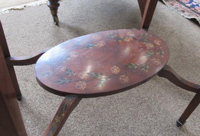Lot 748 - An Edwardian Satinwood and Polychrome Painted...
