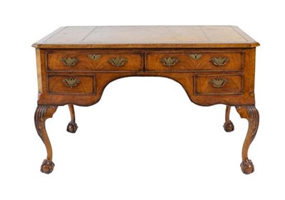 Lot 755 - A Victorian Walnut Kneehole Writing Table,...