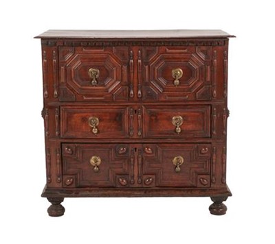 Lot 760 - A Late 17th Century Joined Oak Chest, the...