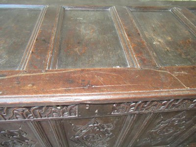 Lot 777 - {} A Late 17th Century Joined Oak Chest, the...