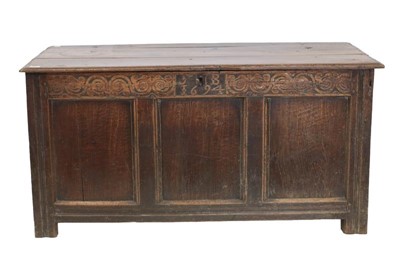 Lot 792 - {} A Late 17th Century Joined Oak Chest,...