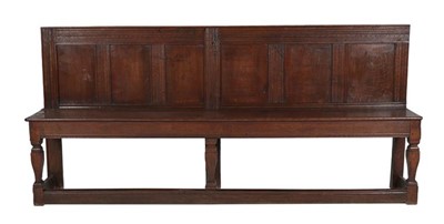 Lot 807 - A Joined Oak Settle, 18th century in part, the...