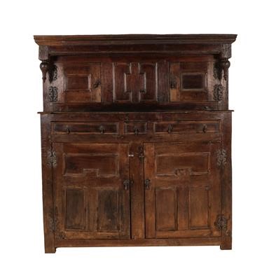 Lot 816 - ^ A Joined Oak Press Cupboard, early 18th...